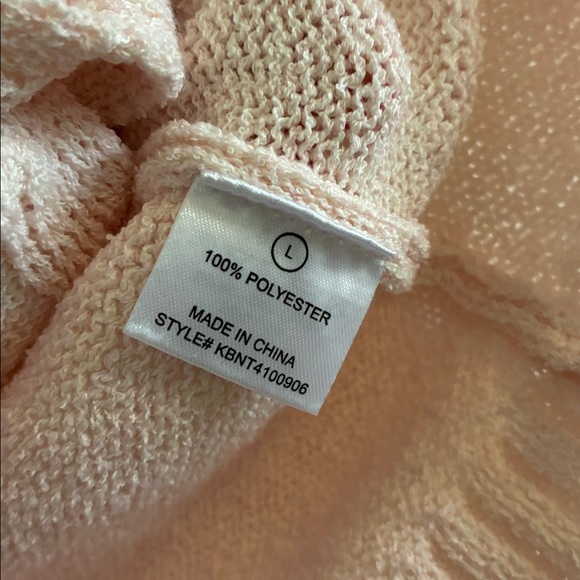 Old Money Vibes Soft Pink Crested Button Cardigan Sweater Size L NWT - Picture 7 of 7